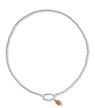Load image into Gallery viewer, Football Metal Strand Necklace with White CZ
