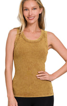 Load image into Gallery viewer, Washed Ribbed Scoop Neck Tank Top
