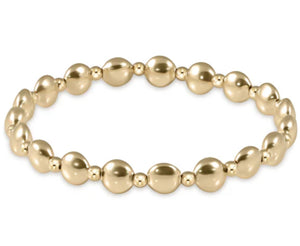 Honesty Gold Grateful Pattern 6mm Bead Bracelet - Extends