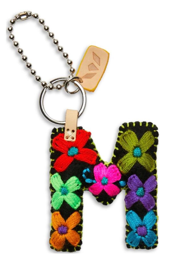 Black Felt Initial Charm