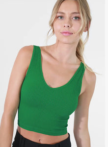 V-Neck Ribbed Crop Tank