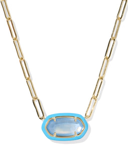 Kendra Scott Elisa Enamel Frame Paperclip Necklace in Gold-Mix