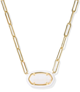 Kendra Scott Elisa Enamel Frame Paperclip Necklace in Gold-Mix