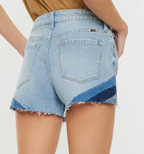 Load image into Gallery viewer, High Rise Racer Striped Shorts in Medium Wash
