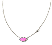 Load image into Gallery viewer, Kendra Scott Lips Silver Pendant Necklace in Hot Pink Mother of Pearl
