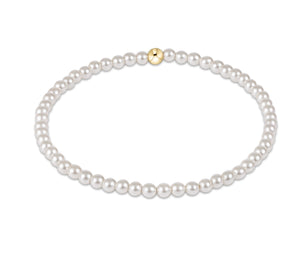 Classic Pearl 3mm Bead Bracelet - Extends