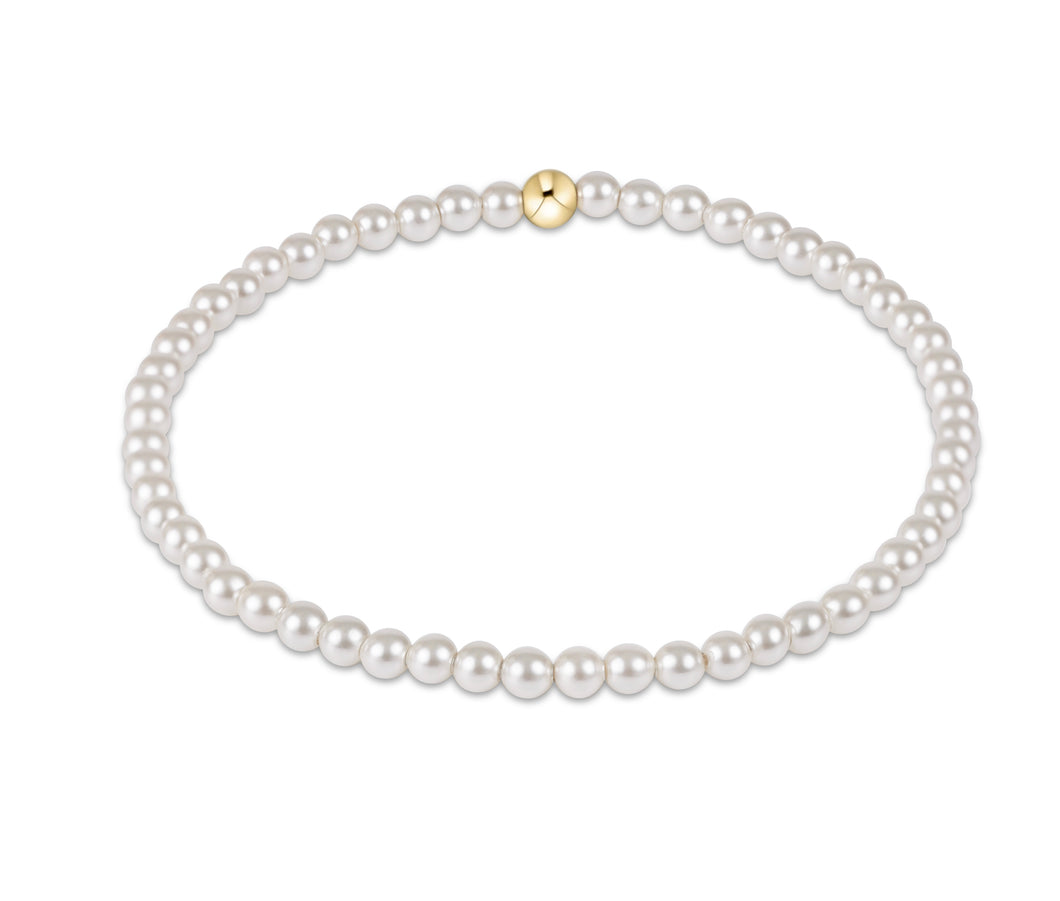 Classic Pearl 3mm Bead Bracelet - Extends