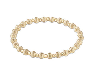 Dignity Grateful Pattern 5mm Bead Bracelet - Gold - Extends
