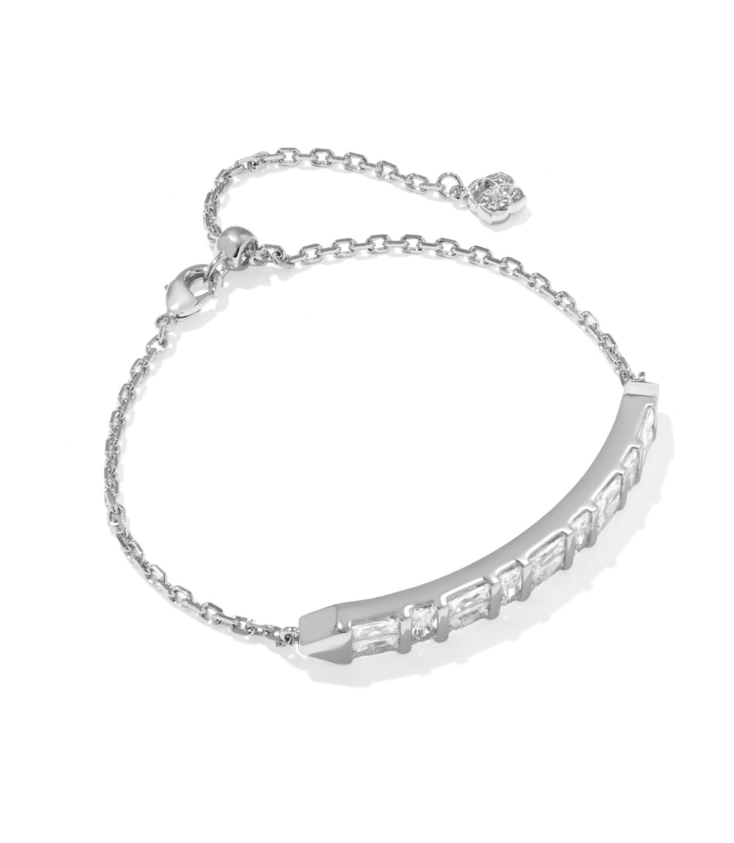 Kendra Scott Jamie Silver Delicate Chain Bracelet in White CZ