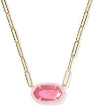 Load image into Gallery viewer, Kendra Scott Elisa Enamel Frame Paperclip Necklace in Gold-Mix
