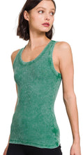 Load image into Gallery viewer, Washed Ribbed Scoop Neck Tank Top
