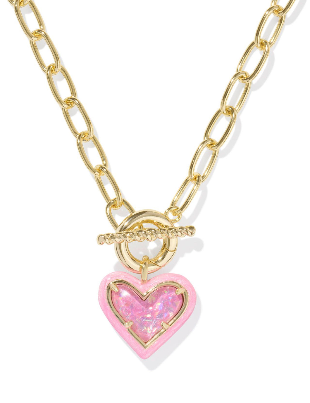 Kendra Scott Ari Heart Enamel Frame Chain Necklace