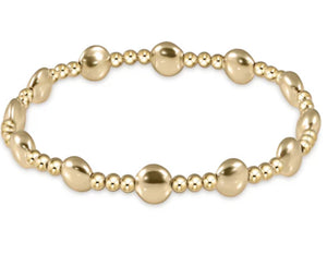 Honesty Gold Sincerity Pattern 6mm Bead Bracelet - Extends
