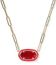 Load image into Gallery viewer, Kendra Scott Elisa Enamel Frame Paperclip Necklace in Gold-Mix
