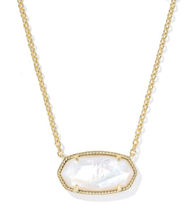 Kendra Scott Elisa Statement Gold Pendant Necklace in Ivory Mother of Pearl