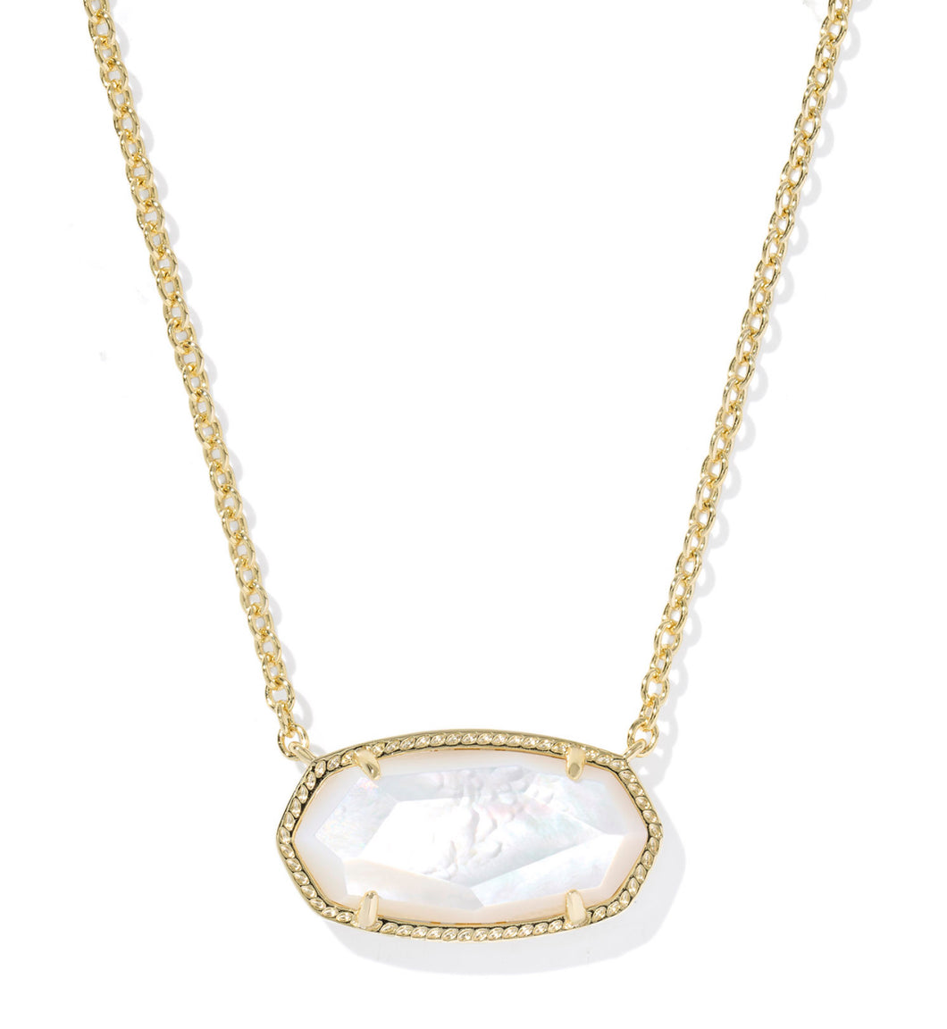 Kendra Scott Elisa Statement Gold Pendant Necklace in Ivory Mother of Pearl