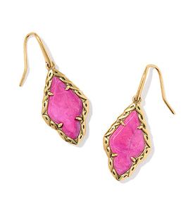 Kendra Scott Adeline Vintage Gold Drop Earring in Dark Fuchsia