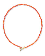 Load image into Gallery viewer, Kendra Scott Sylvia Strand Gold Necklace in Orange Banded Agate
