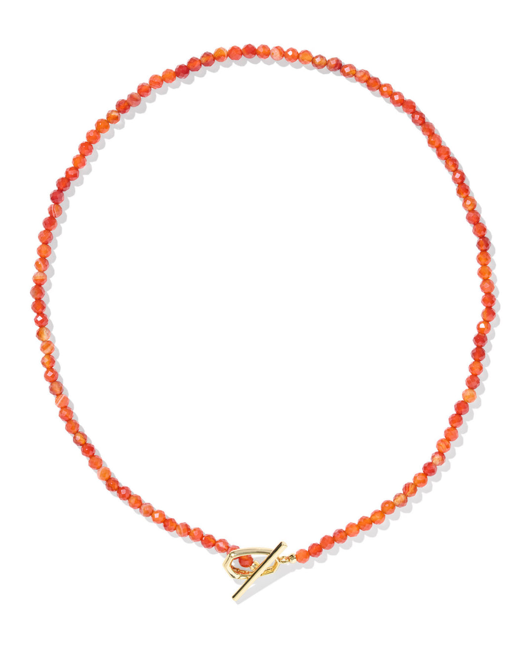 Kendra Scott Sylvia Strand Gold Necklace in Orange Banded Agate