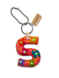 Orange Felt Initial Charm