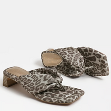 Load image into Gallery viewer, Colette Thong Sandal in Leopard Print Fabric
