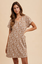 Load image into Gallery viewer, Leopard Jacquard Knit V-Neck Mini Dress
