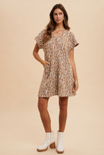 Load image into Gallery viewer, Leopard Jacquard Knit V-Neck Mini Dress
