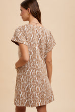 Load image into Gallery viewer, Leopard Jacquard Knit V-Neck Mini Dress
