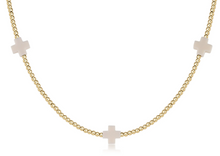 Load image into Gallery viewer, 17” Choker Beaded - Signature Cross 2mm Gold - Off-White
