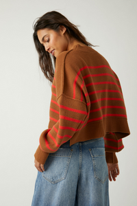 Stripe Easy Street Crop Pullover