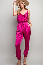 Load image into Gallery viewer, Satin Cowl Neck Sleeveless Jumpsuit
