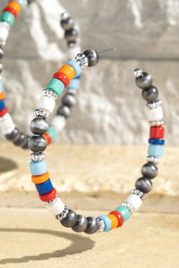 Navajo Beaded Hoop Earrings