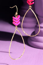 Load image into Gallery viewer, Metal &amp; Wood Teardrop Earrings
