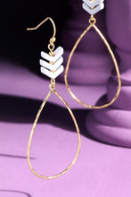 Load image into Gallery viewer, Metal &amp; Wood Teardrop Earrings

