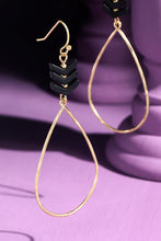 Load image into Gallery viewer, Metal &amp; Wood Teardrop Earrings
