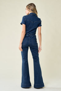 Denim Flared Jumpsuit