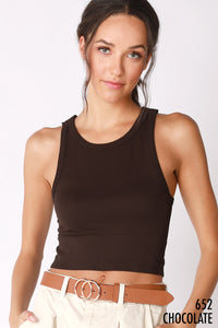Chevron Highneck Crop Top