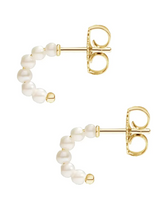 Load image into Gallery viewer, Best Behavior Mini Pearl Hoops
