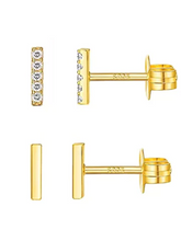 Load image into Gallery viewer, Get In Line Bar Stud Earring Set
