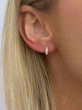 Load image into Gallery viewer, Baguette Huggie Hoop Earrings
