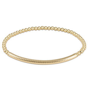 Classic Gold 3mm Bead Bracelet - Bliss Bar Textured