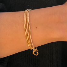 Load image into Gallery viewer, Classic Gold 2.5mm Bead Bracelet - Love Gold Charm
