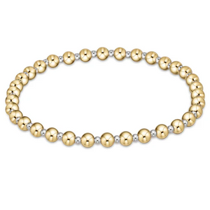 Classic Grateful Pattern 4mm Mixed Metal Bead Bracelet