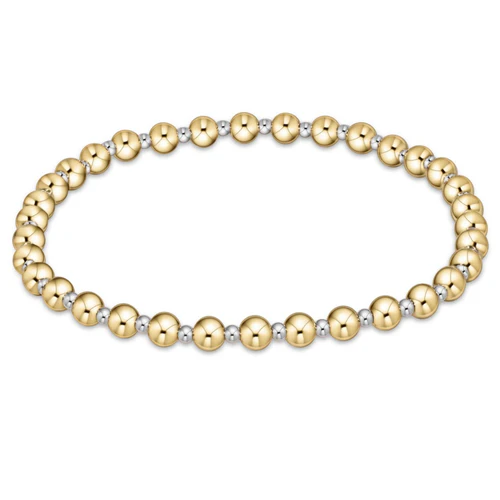 Classic Grateful Pattern 4mm Mixed Metal Bead Bracelet