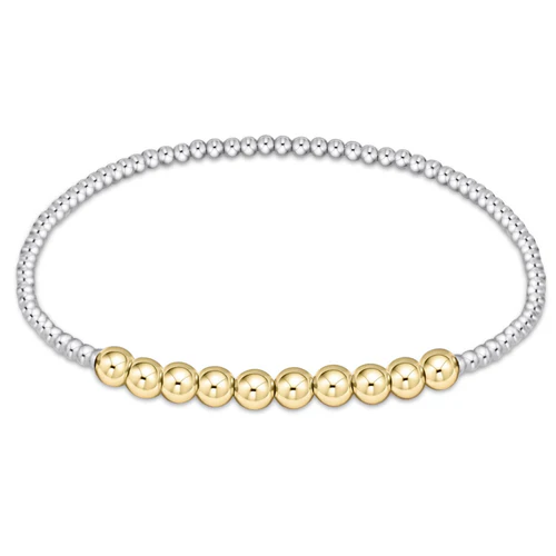Classic Beaded Bliss 2mm Bead Bracelet - 4mm Mixed Metal
