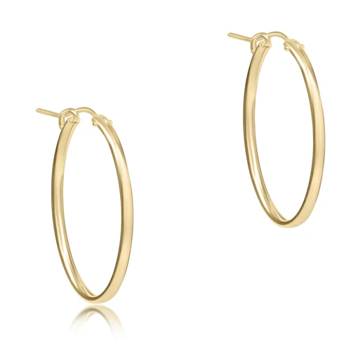 Oval Gold 1” Smooth Hoop Earring