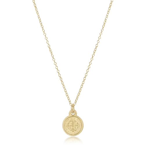 16” Blessing Small Gold Disc Necklace