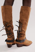 Load image into Gallery viewer, Back-Lace Sway Low Slouchy Boots
