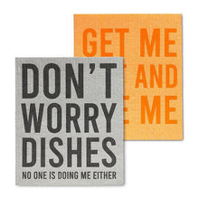 Load image into Gallery viewer, Get Me Wet &amp; Don’t Worry S/2 Swedish Dishclothes
