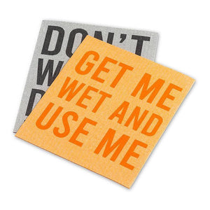Get Me Wet & Don’t Worry S/2 Swedish Dishclothes